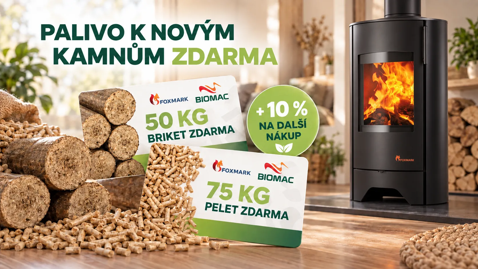 S novými kachľami Foxmark získate aj palivo na prvé zatopenie